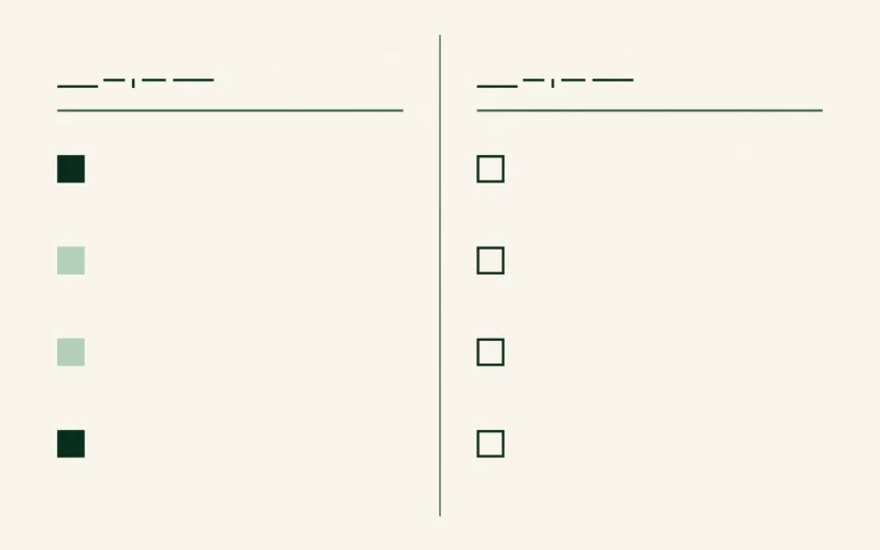 Two-column diagram contrasting accepted and rejected entries