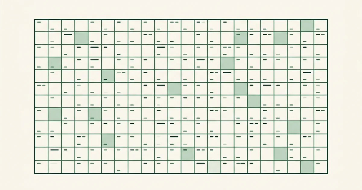 Coverage motif: one outline containing many small labelled area tiles