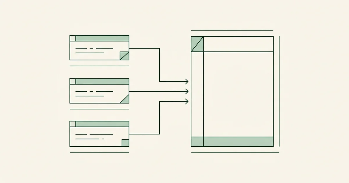 Flow motif: public sources feeding a single listing through labelled connectors