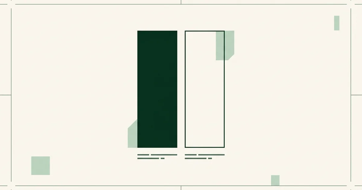 Signal and blind-spot motif: a solid column beside an outlined one