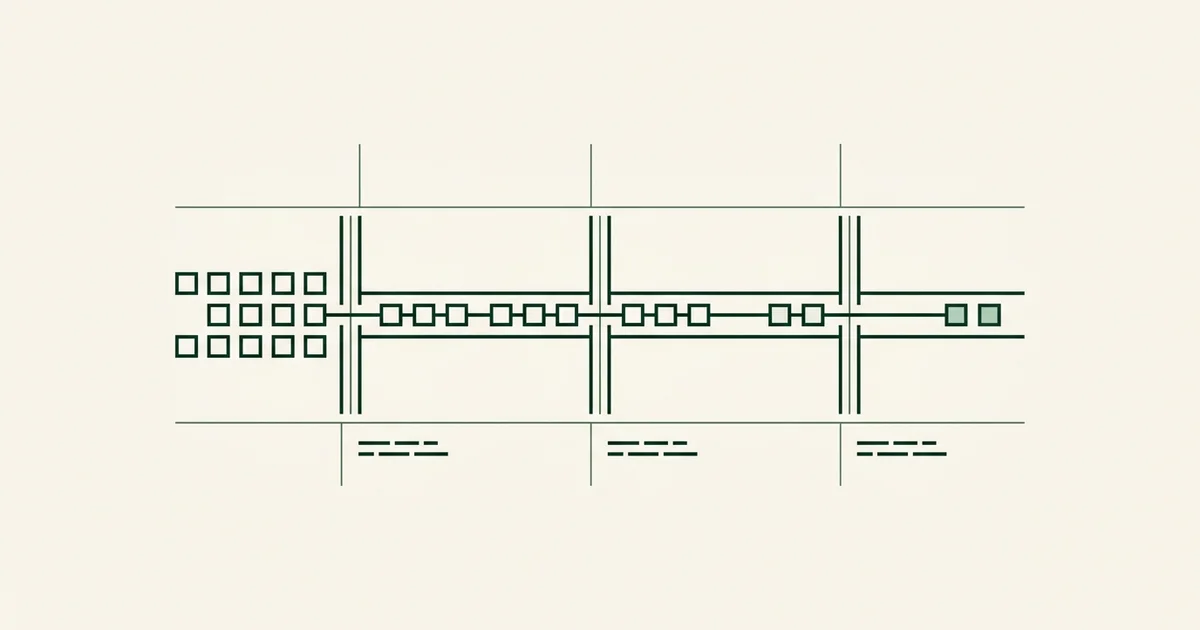 Validity gate motif: entries passing through three labelled checkpoints